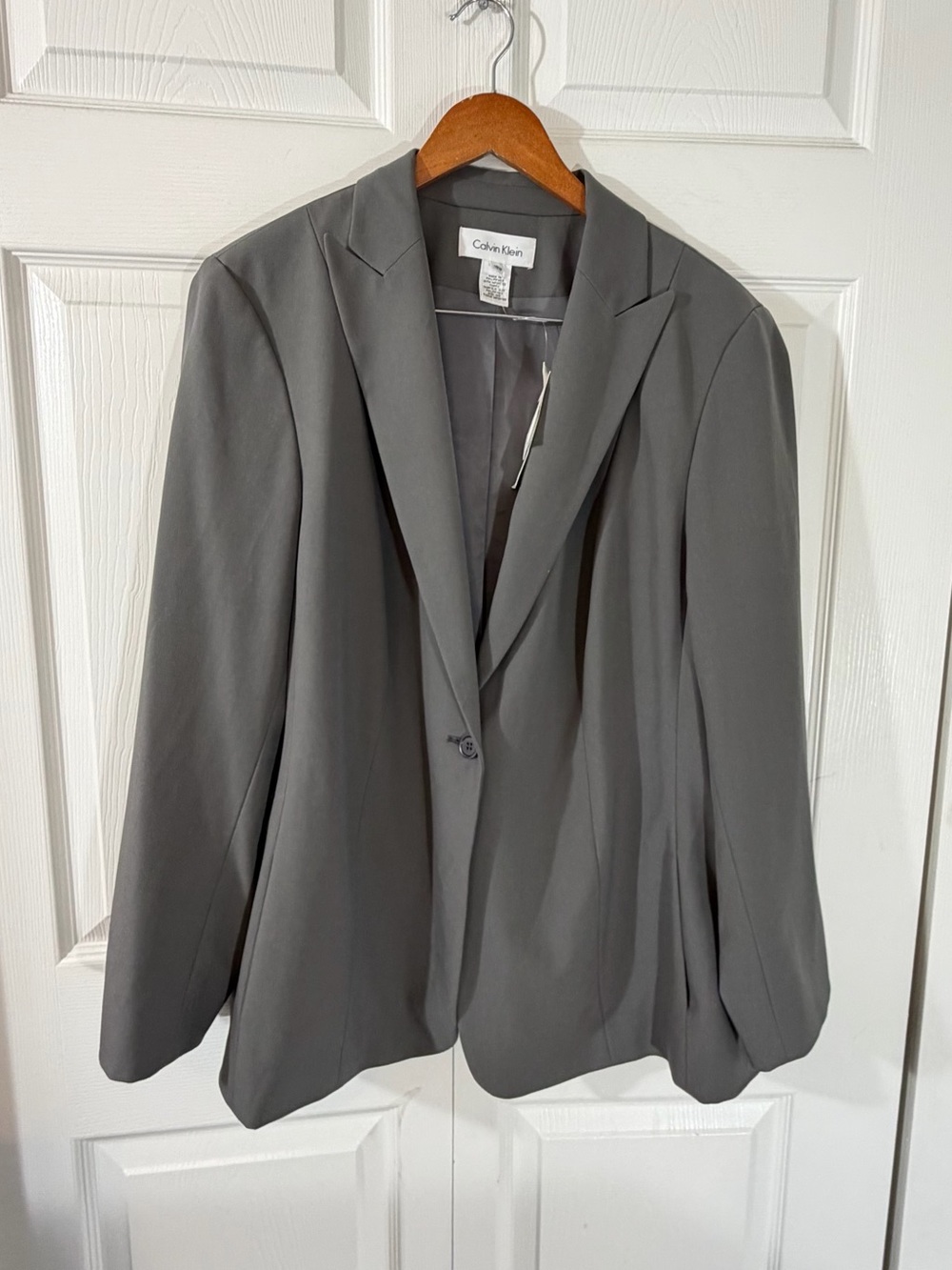 Calvin Klein Steel Gray Stretch Blazer NWT Women’s Plus 18W Business casual